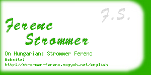 ferenc strommer business card